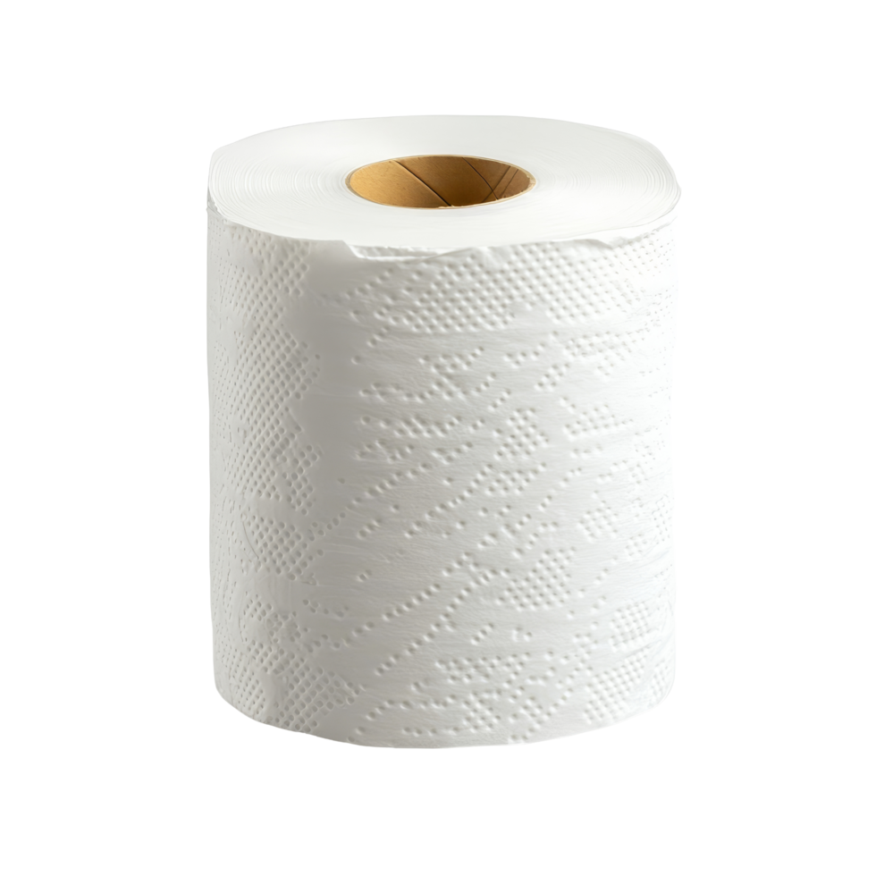 Classic bathroom essential, a roll of soft toilet paper on a clean transparent background for everyday use and convenience, Toilet paper on transparent background png