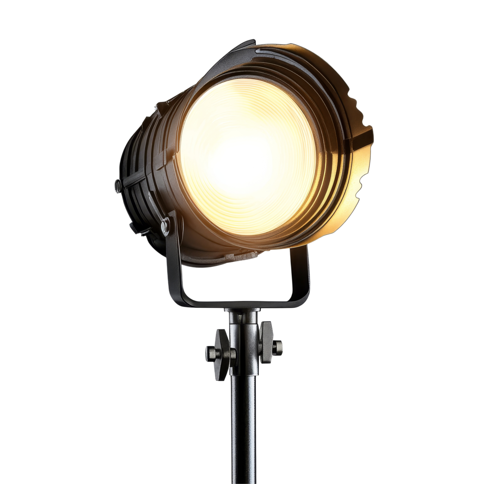Stage light emitting bright illumination in a darkened space against a transparent background, Stage light isolated on a transparent background png