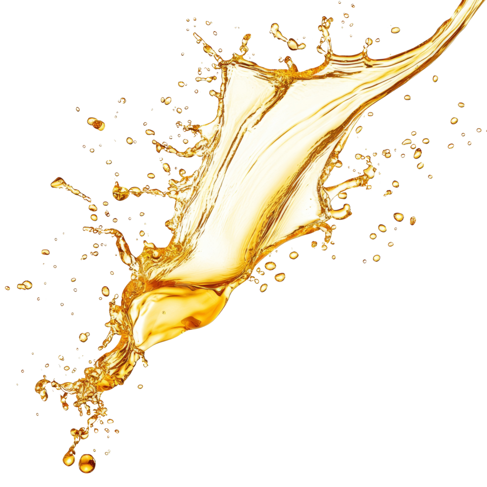 Gasoline oil splashing dynamically against a transparent background, capturing movement and fluidity in action, Gasoline Oil splashing isolated on transparent background png