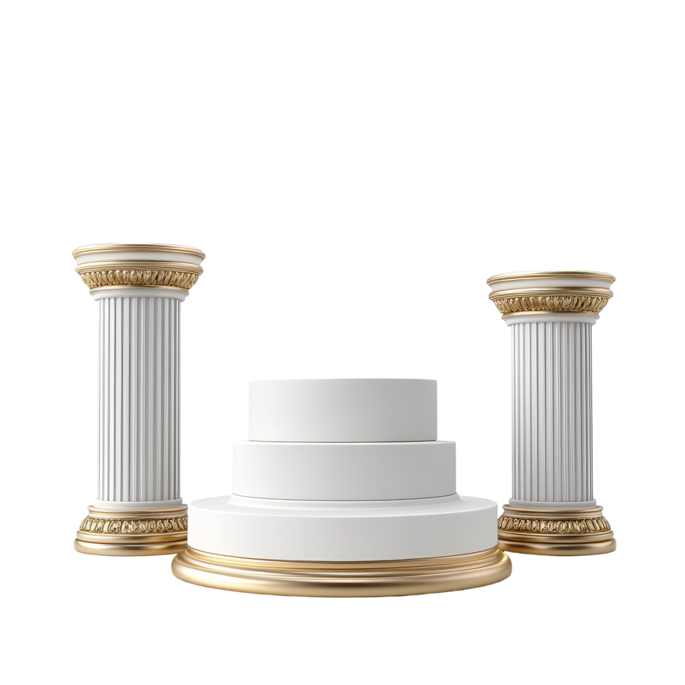 Elegant podium collection with classic design set against a clean transparent background, podium on transparent background png