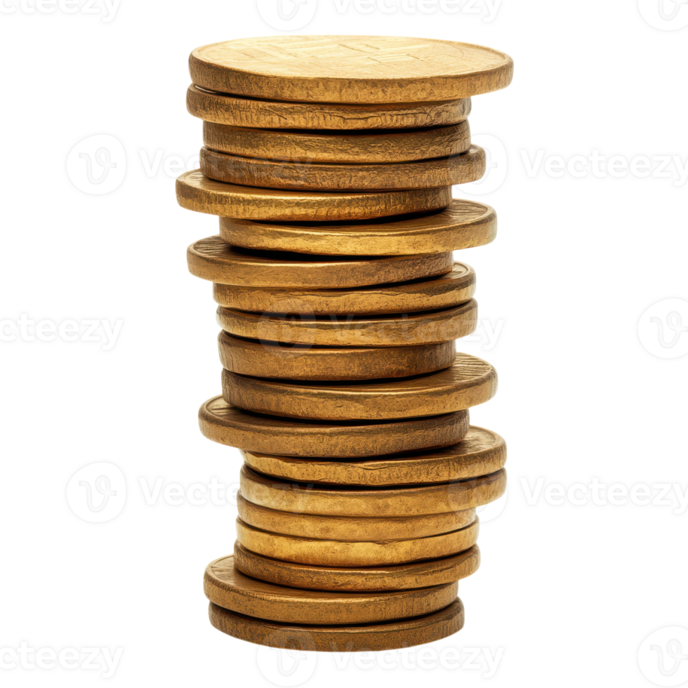 Golden Coins Stack Image on transparent background. png