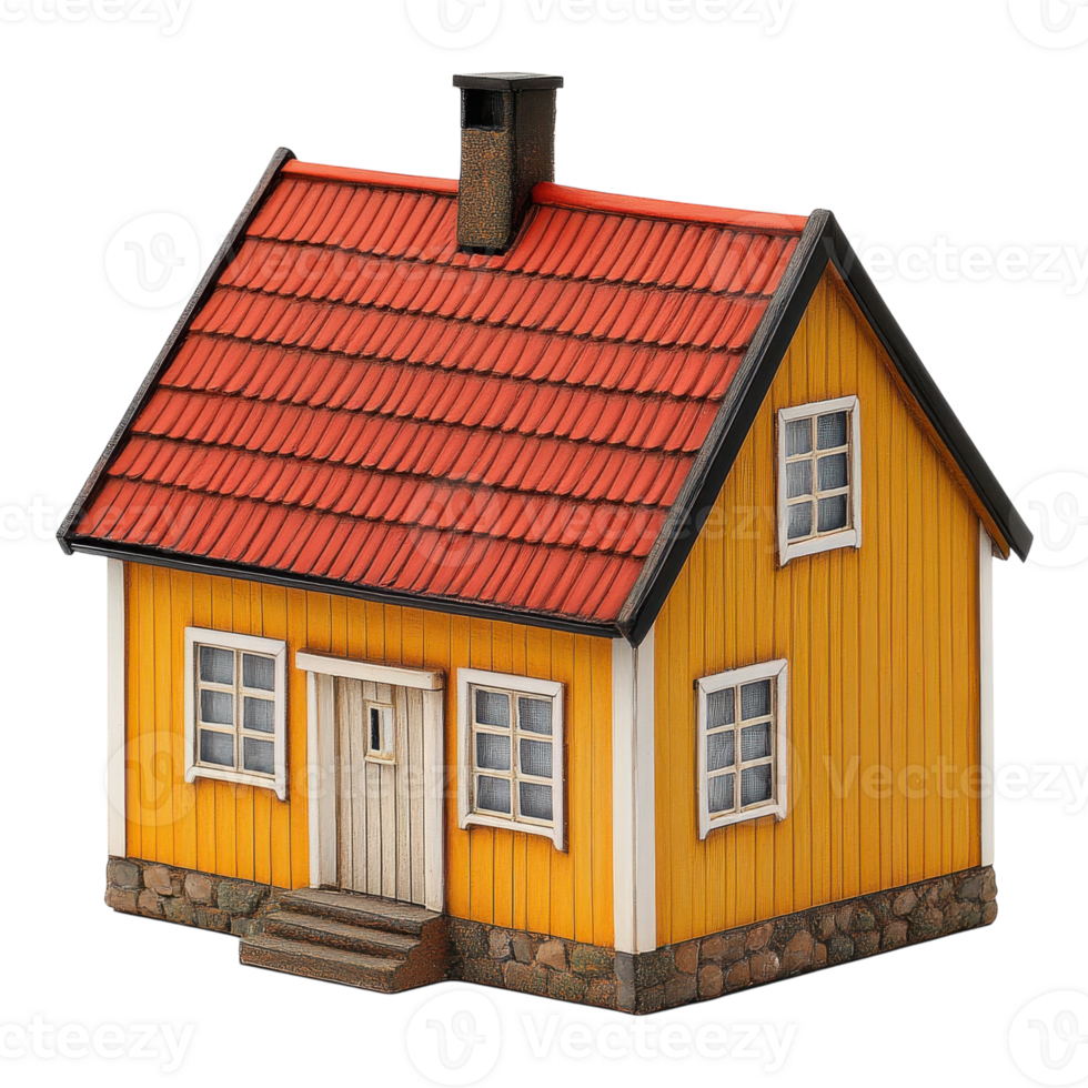 Isolated Swedish House on transparent background. png