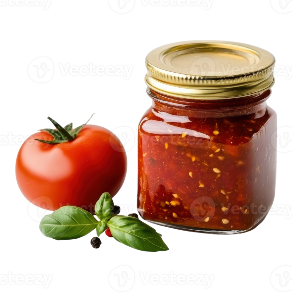 Delicious Tomato Sauce Jar on transparent background. png