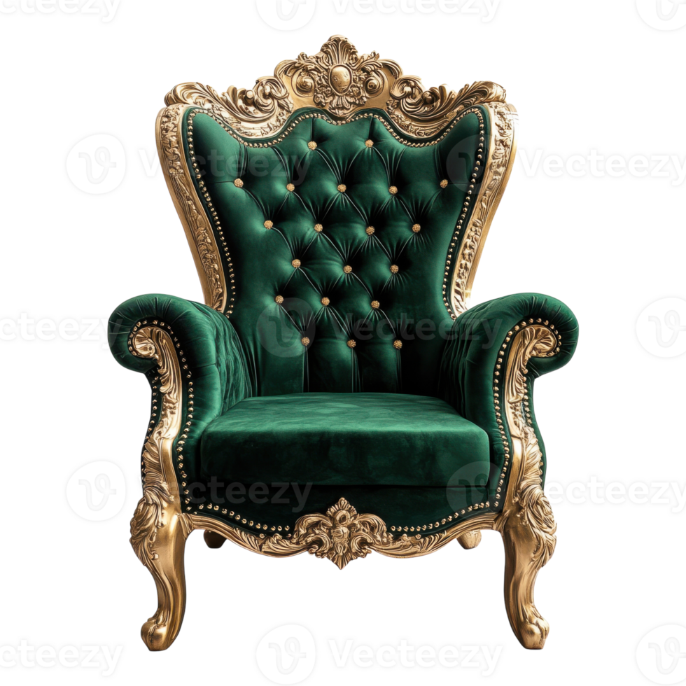 Elegant Throne Chair Design on transparent background. png