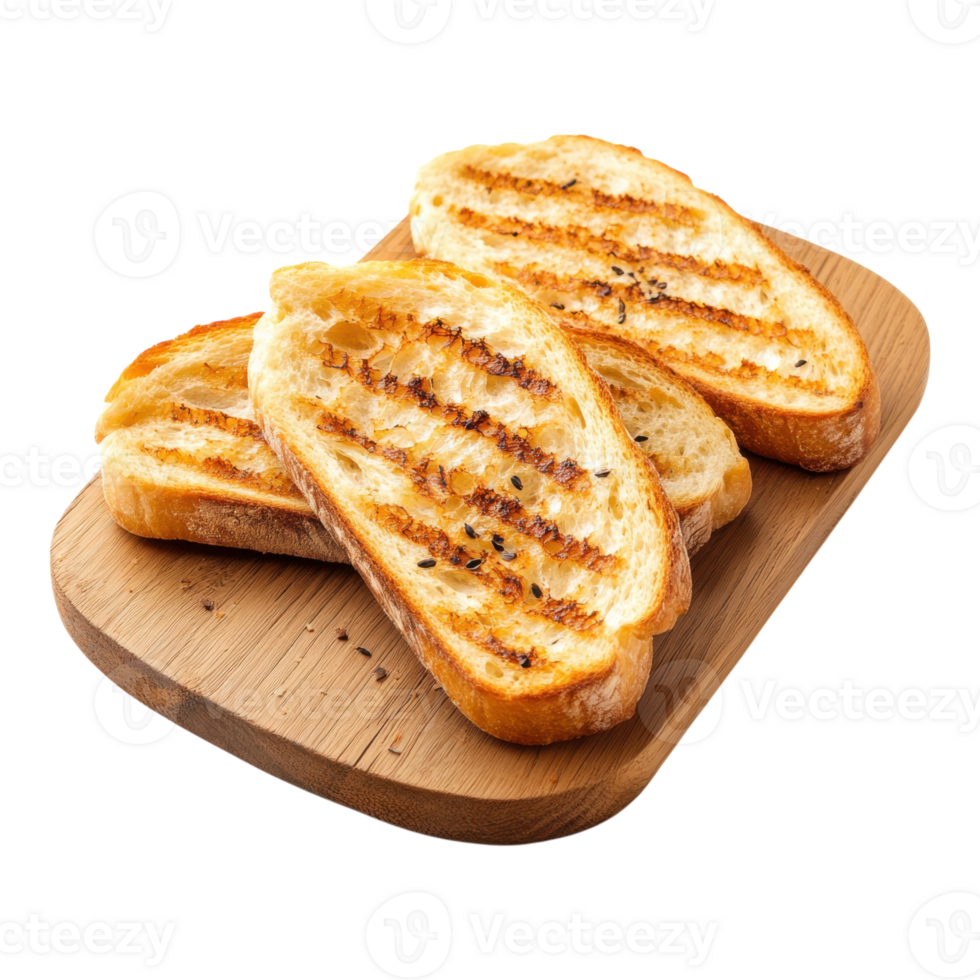 Delicious Toasted Bread on White on transparent background. png