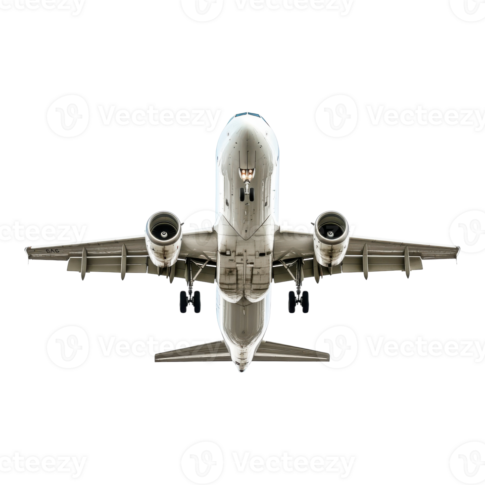 Airplane Landing on White Background on transparent background. png