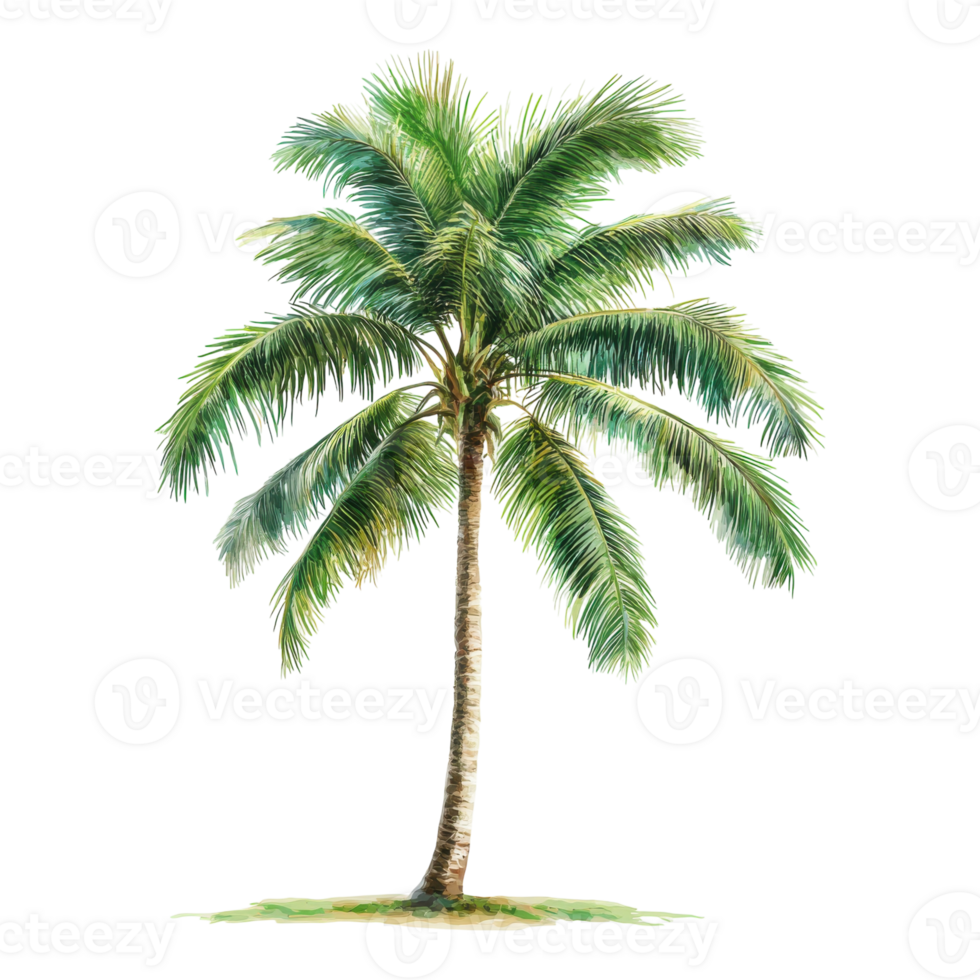 Palm Tree Whispering in the Breeze on transparent background. png