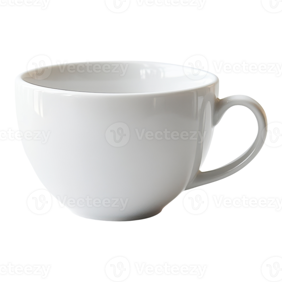 White Coffee Cup on White Background on transparent background. png