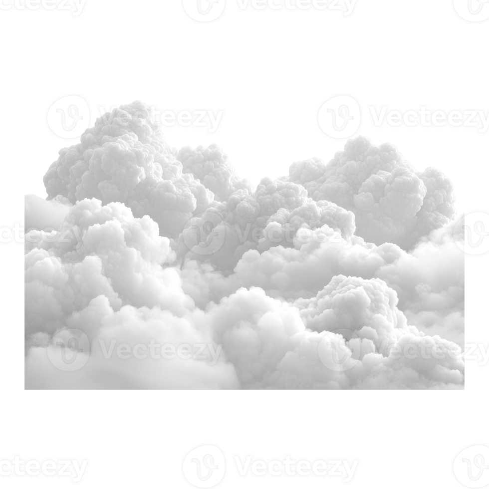 White Clouds Isolated on White Background on transparent background. png