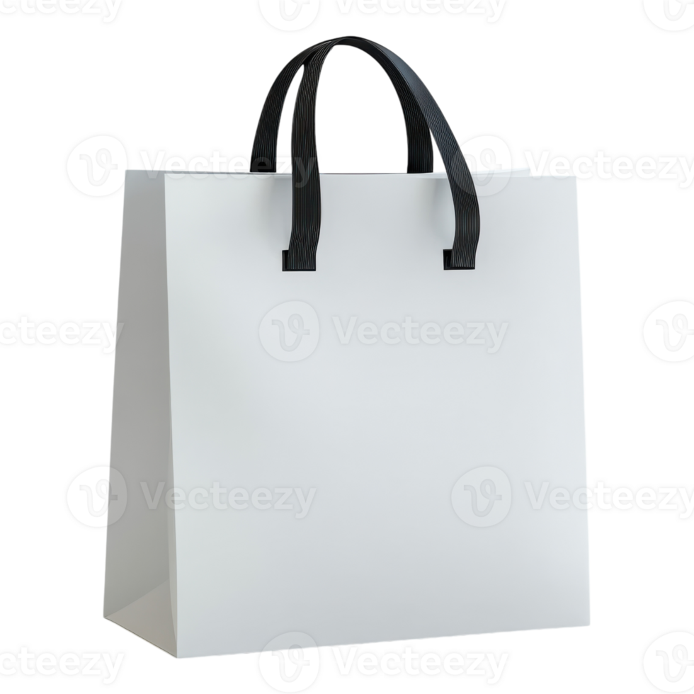 White Shopping Bag Mockup on transparent background. png