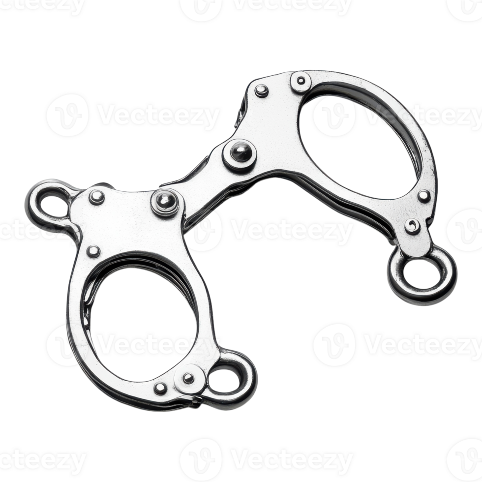 Handcuffs on White Background Security Concept on transparent background. png