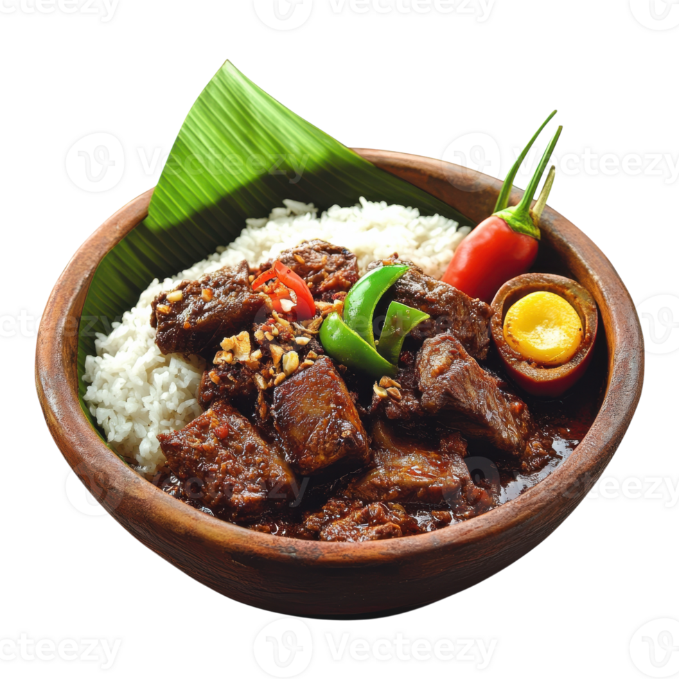 Delicious Gudeg Indonesian Food on transparent background. png