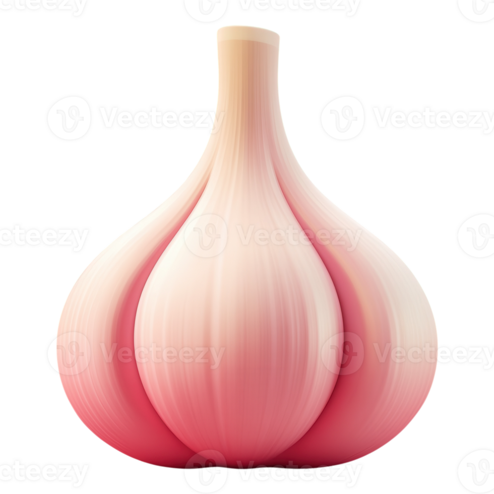 3D Garlic Icon for Culinary Websites on transparent background. png