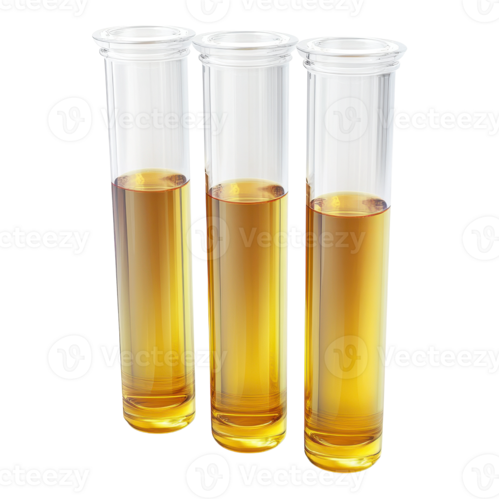 Laboratory Test Tubes with Liquid on transparent background. png