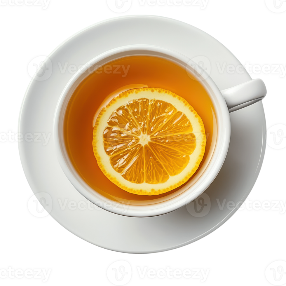 A Refreshing Cup of Tea with Lemon on transparent background. png
