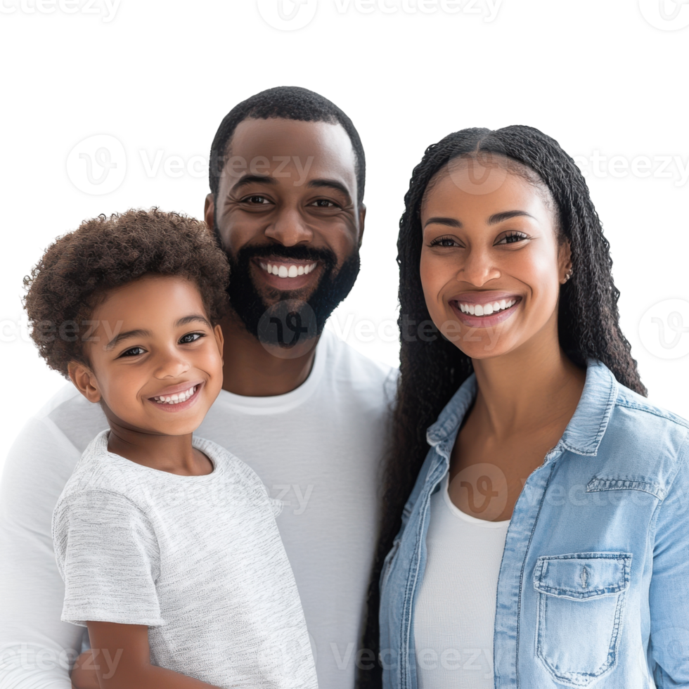 Happy Family Portrait on transparent background. png