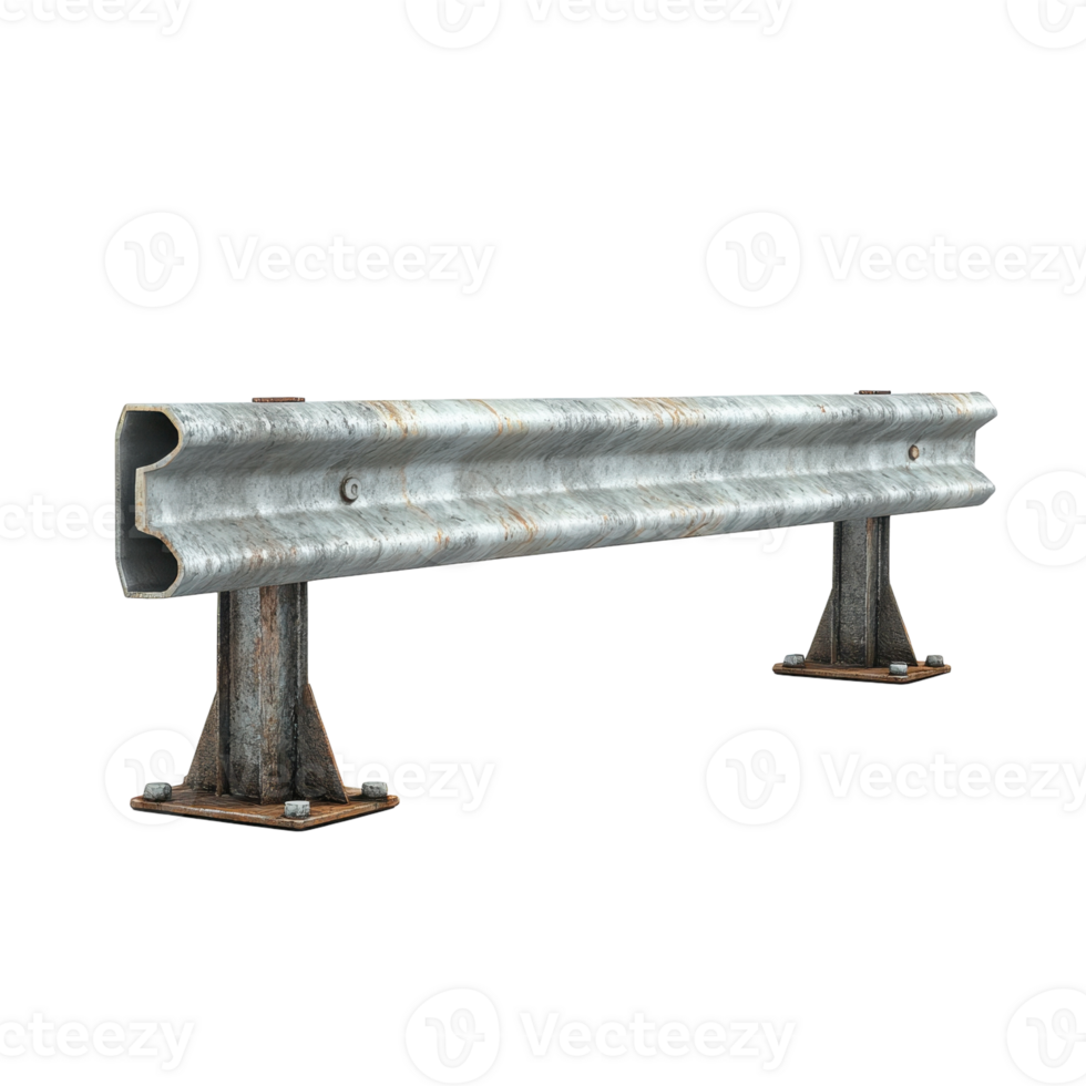 Guardrail End Terminal Safety Barrier on transparent background. png