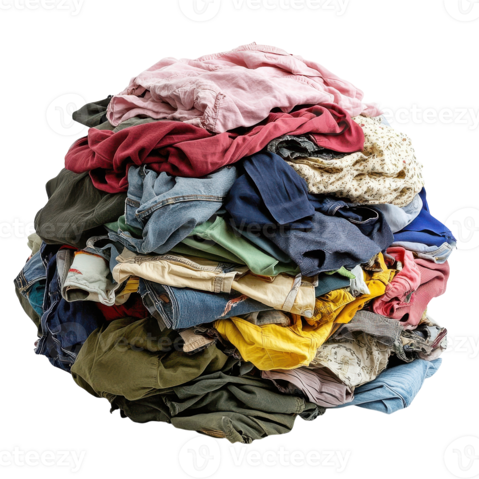 Clothing Donation Pile Eco-Friendly Fashion on transparent background. png