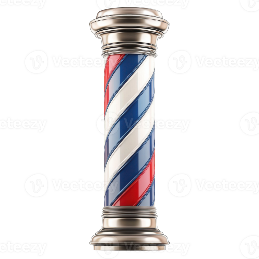 Classic Barber Shop Pole on transparent background. png