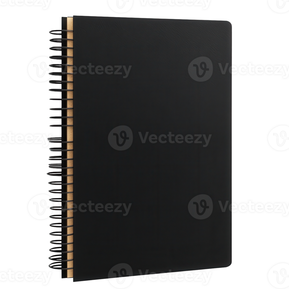 Blank Spiral Notebook Mockup on transparent background. png