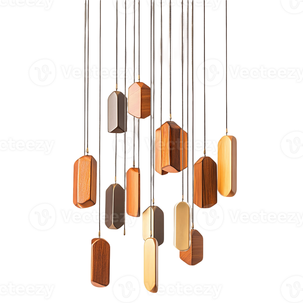 Wooden Octagon Chandelier png