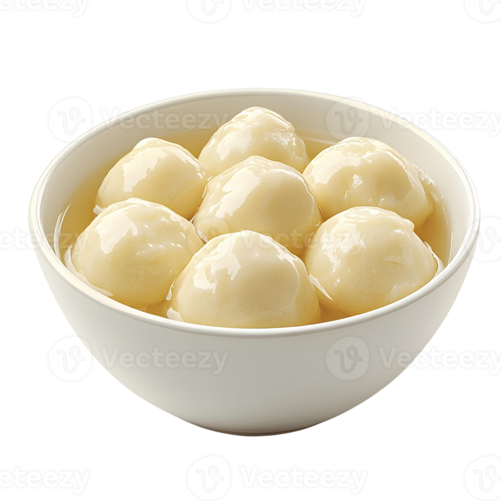 A bowl of rasgulla soft cheese png