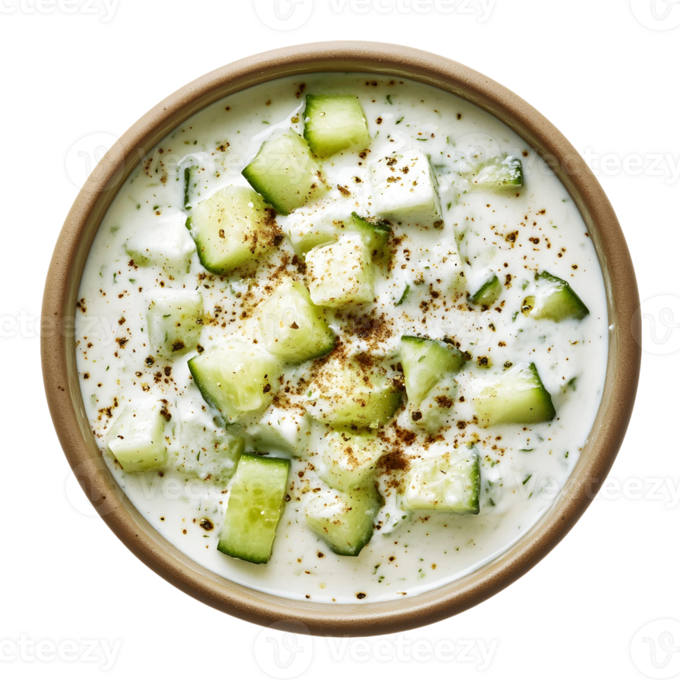 Spiced Yogurt and Cucumber Raita Bowl png