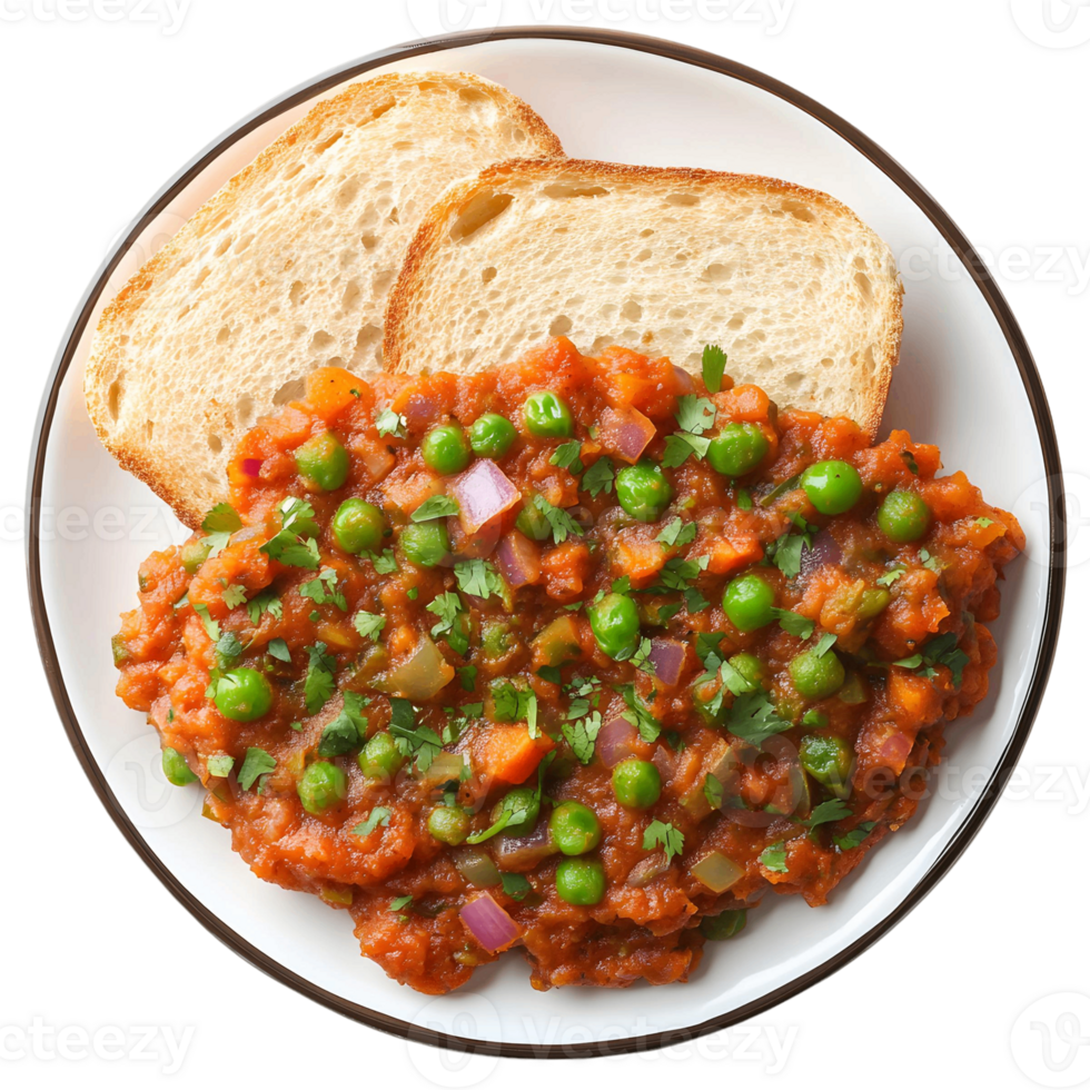 Mashed Veggie Curry with Soft Pav Rolls png