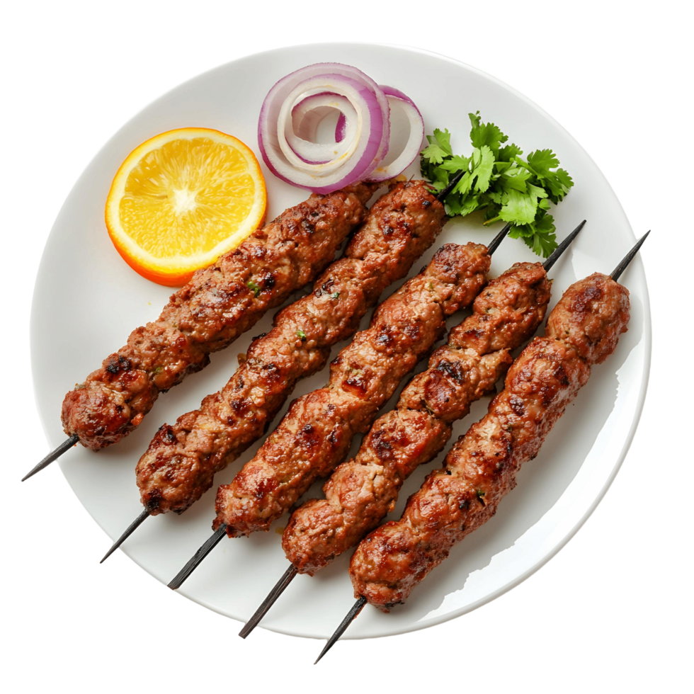Seekh Kebabs Minced Meat on Skewers png