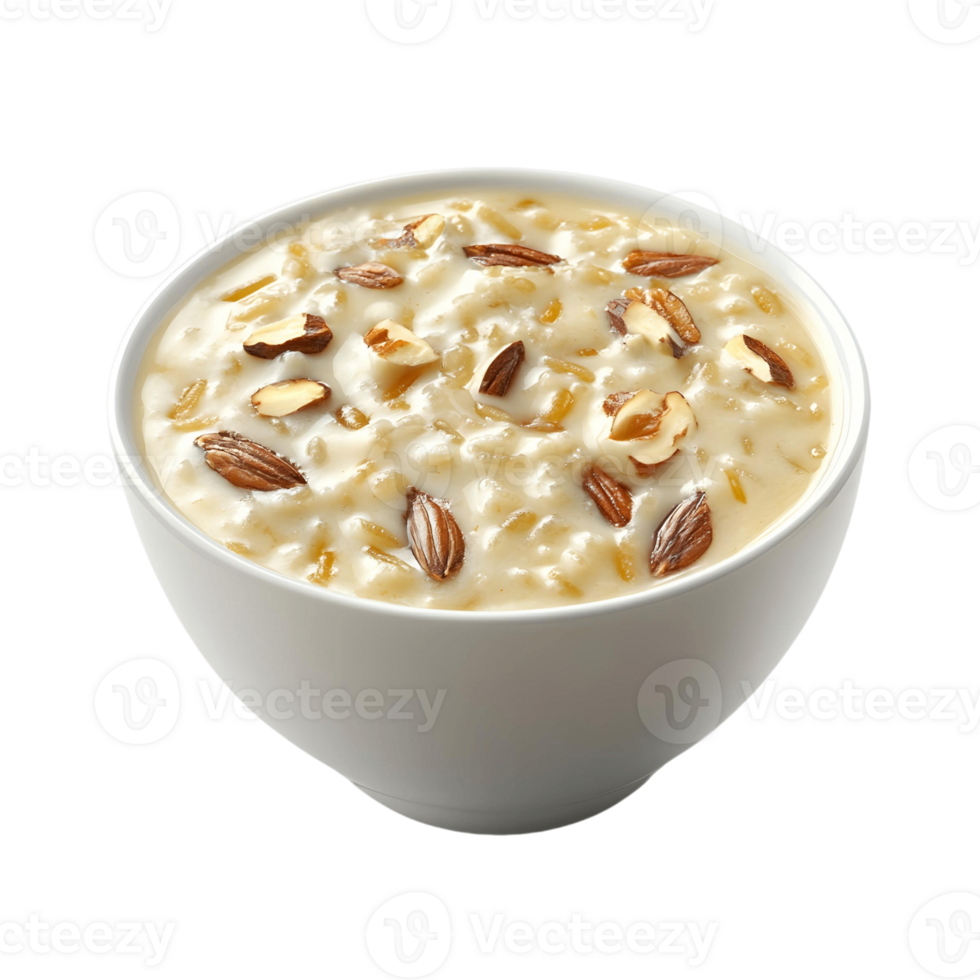 Traditional Milk and Rice Kheer Bowl png