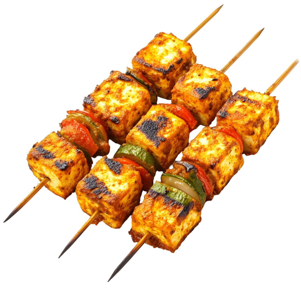 Indian Snack Spiced and Grilled Paneer Cubes png
