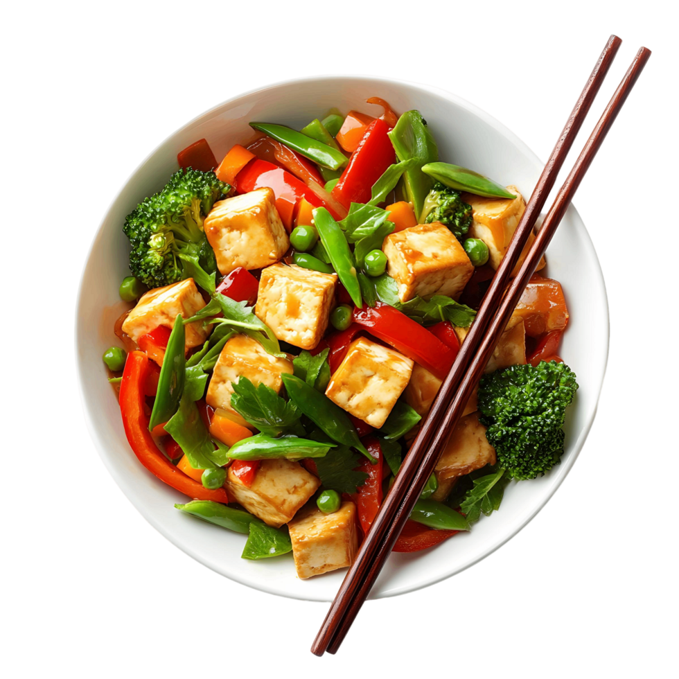 Vibrant Tofu Stir Fry Perfect for Healthy Meals png