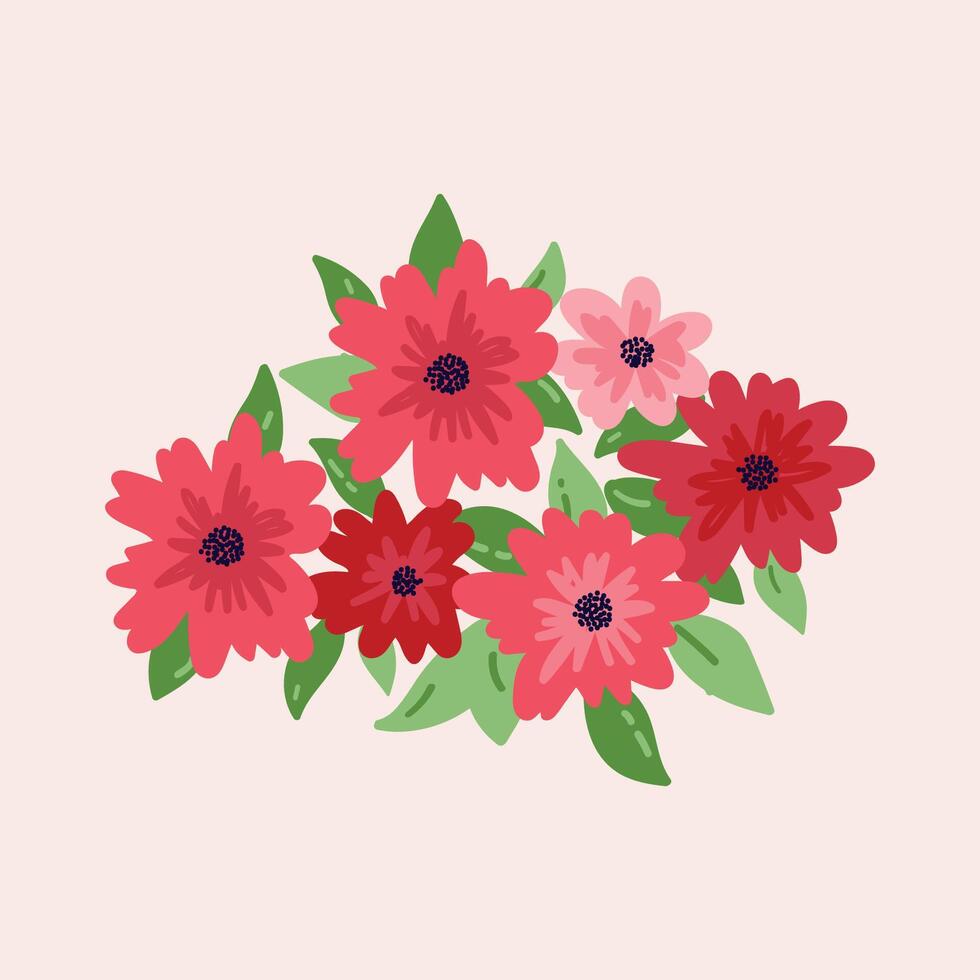 Versitale floral composition with field flowers. template for design vector
