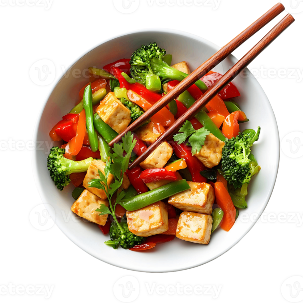 Delicious Tofu Stir Fry with Bold Chinese Flavors png