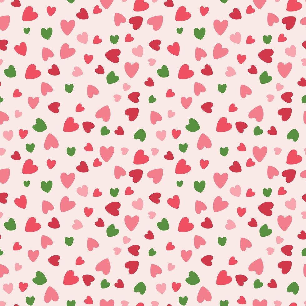 Print. Elegant seamless pattern featuring colorful hearts. Perfect for wrapping, textile, fabric, cover and more vector