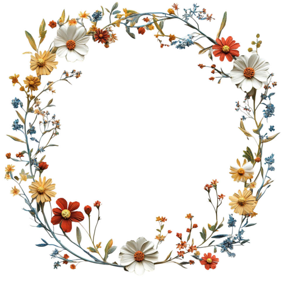 Flower Wreath on Transparent Background png
