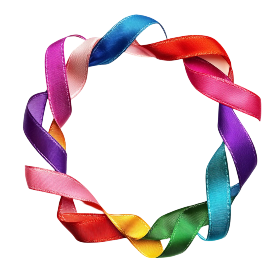 Colorful Ribbon Wreath png