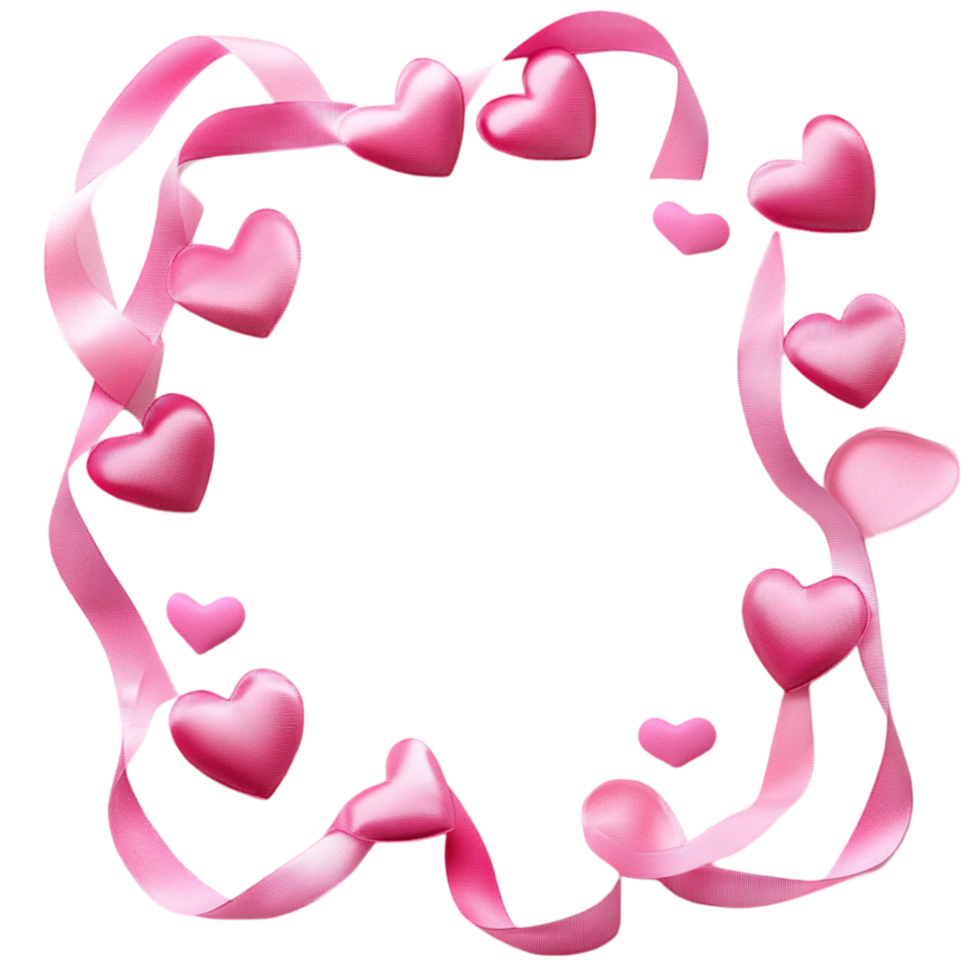 Pink Ribbon Heart Wreath png