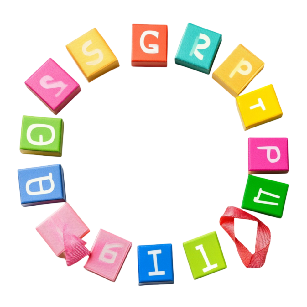 Colorful Alphabet Letters Arranged in Circle png