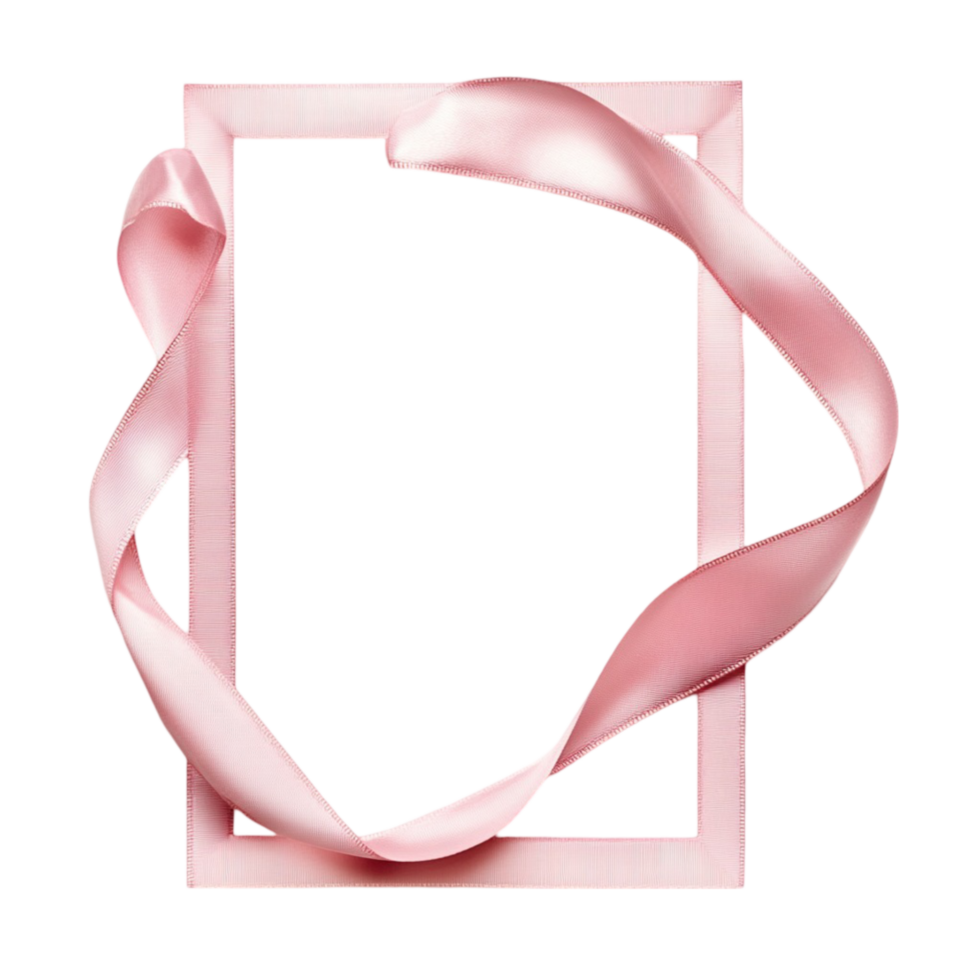 Pink Ribbon Frame with Bow png