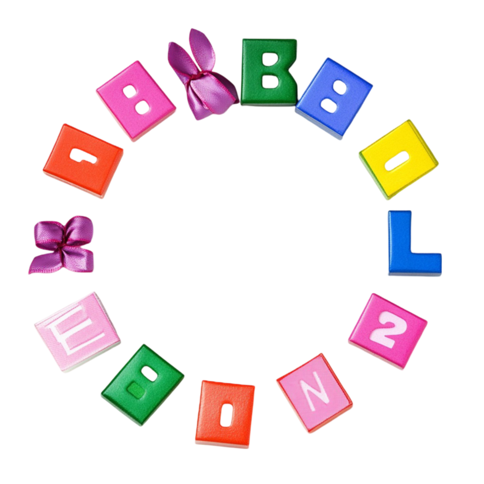 Circle Made of Colorful Blocks with Letters png