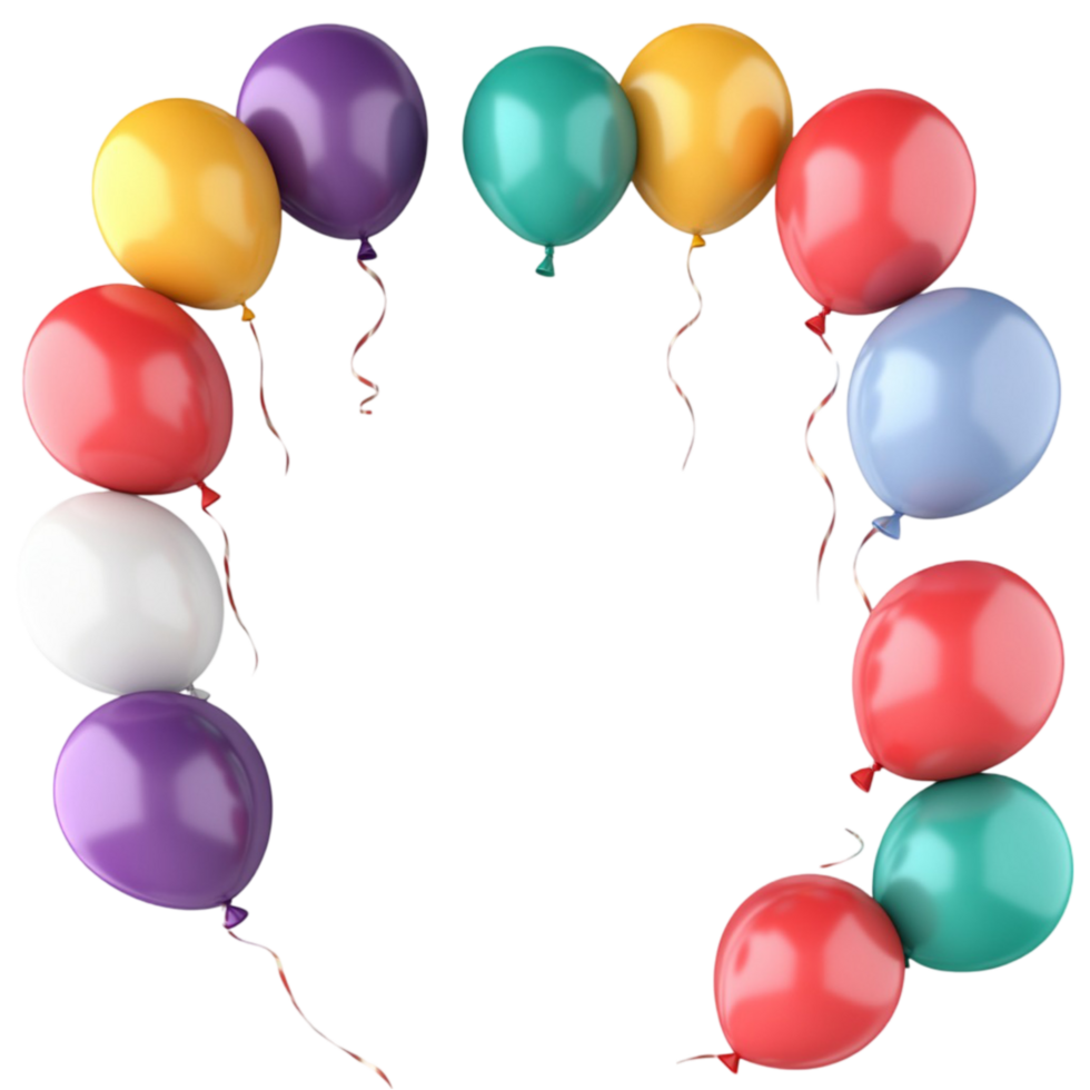 Colorful Balloons on Transparent Background png