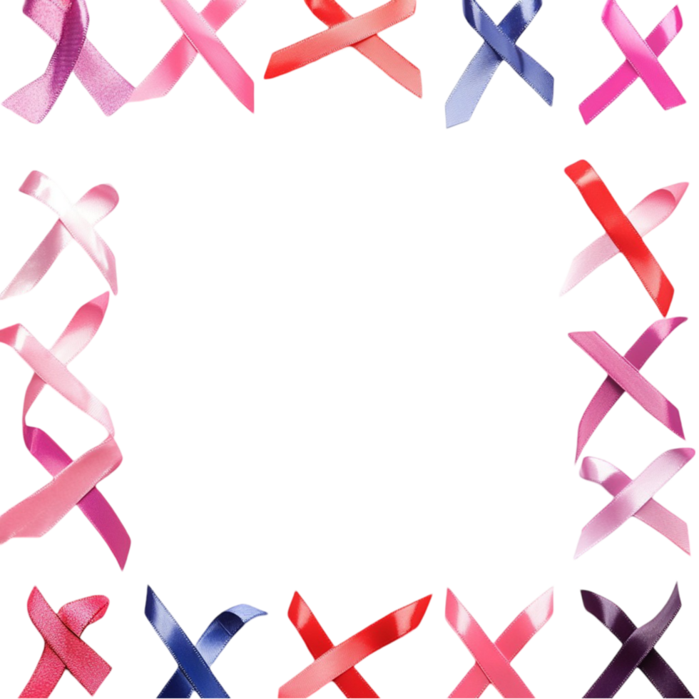 Pink Ribbon Frame with Different Colors png