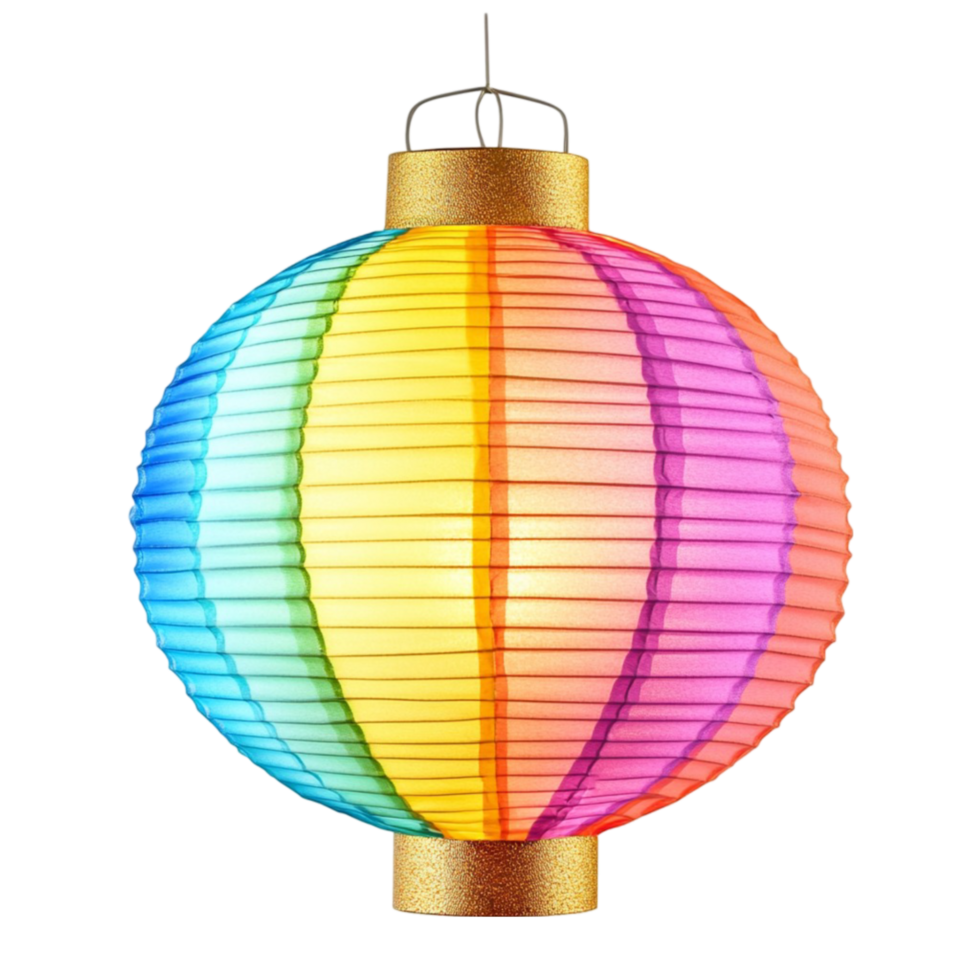 Paper Lantern Hanging on Transparent Background png