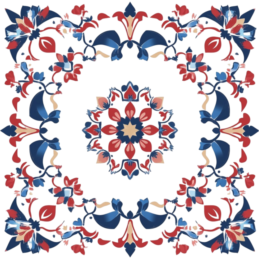 Ornate Floral Tile Pattern png