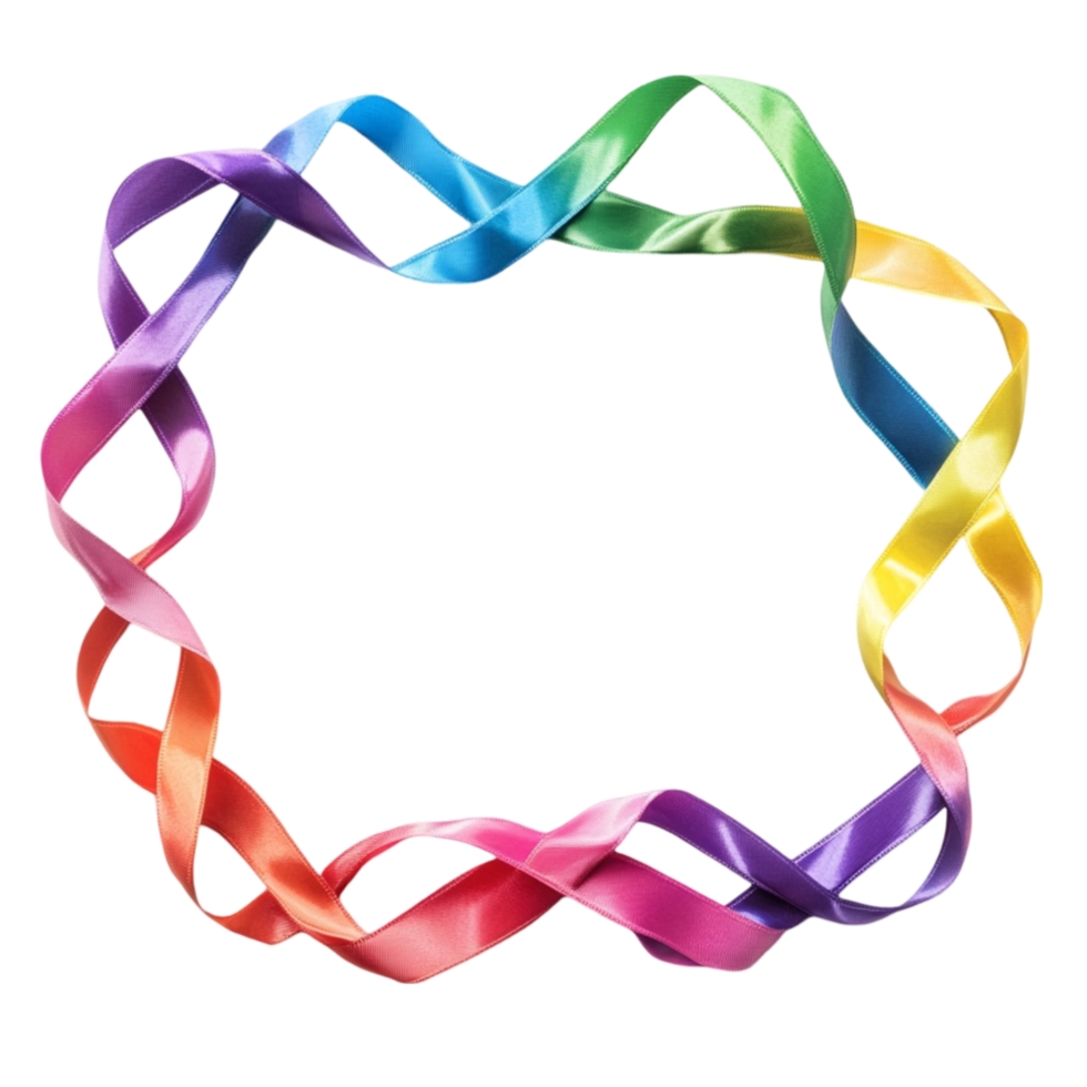 Ribbon Frame with Rainbow Colors png