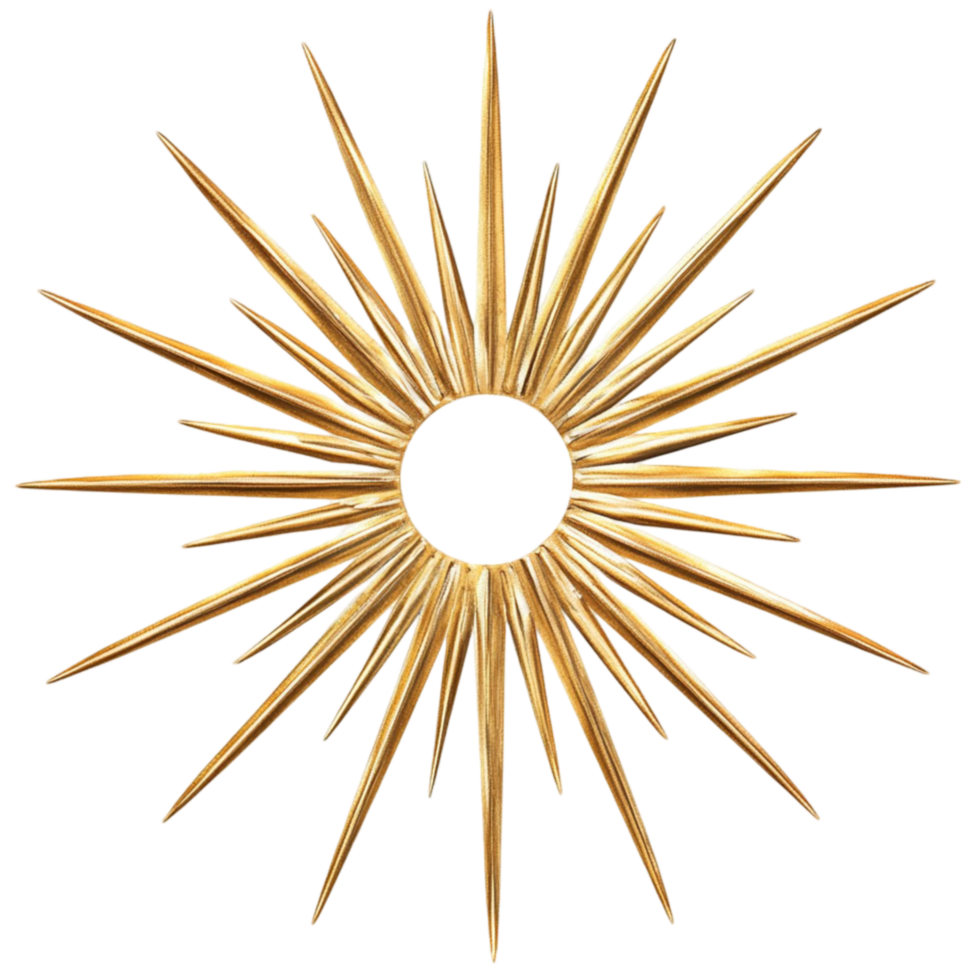 Gold Sunburst on Transparent Background png