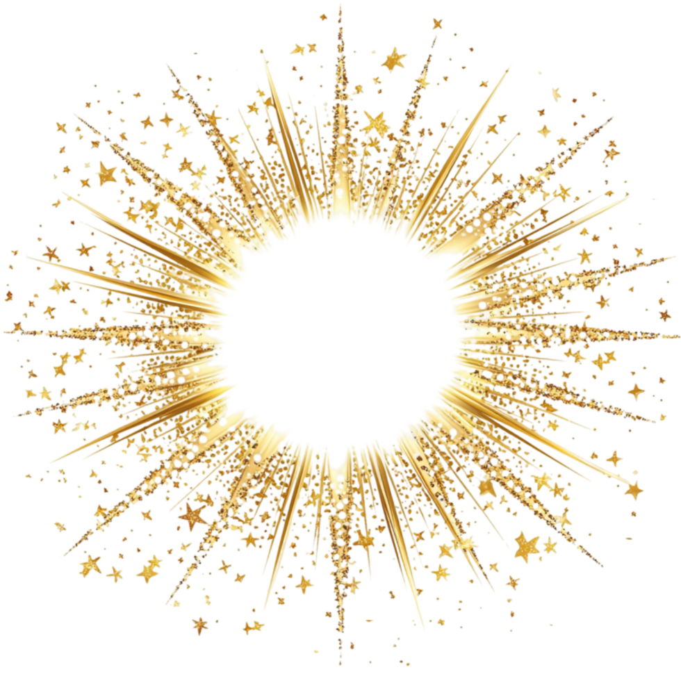 Golden Starburst on Transparent Background png
