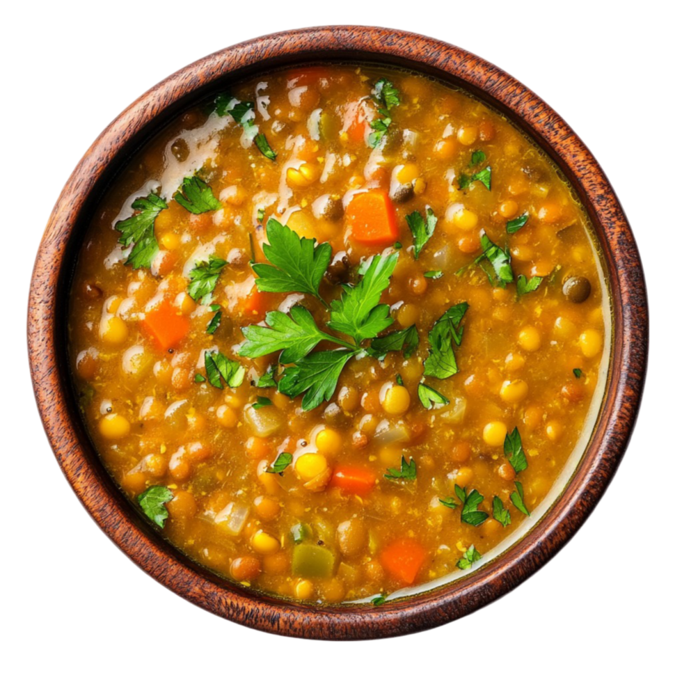 Lentil Soup on Transparent Background png