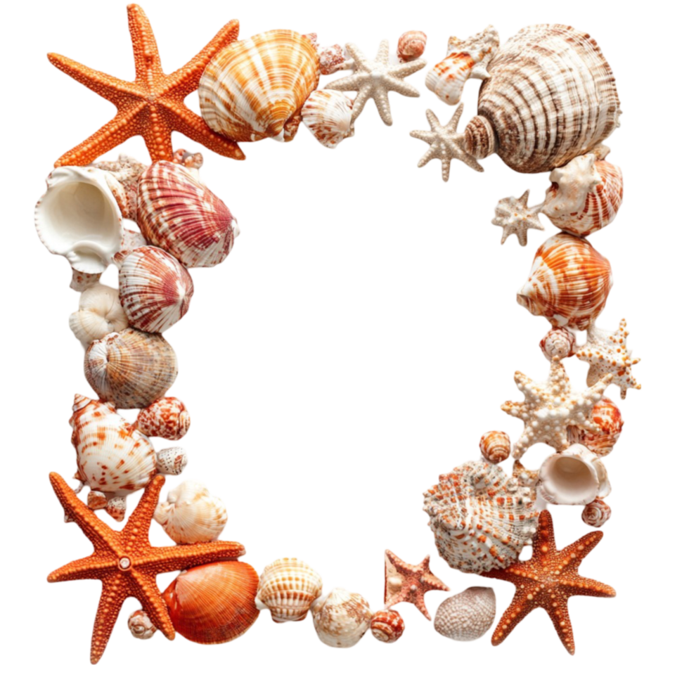 Shell and Starfish Frame png